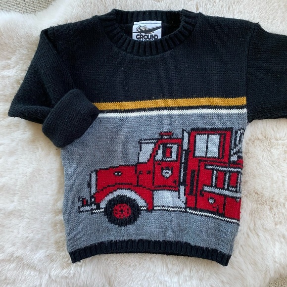 Claver Fire Truck Sweater II Royal Blue